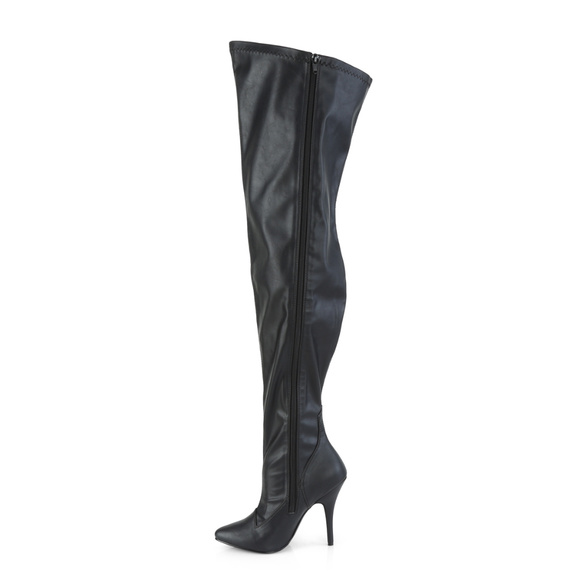 Wide Calf Pointed Heel Thigh High Boots - Picture 4 of 5